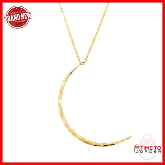 Crescent Moon Pendant Necklace Gold Plated Hypoallergenic Waterproof Jewelry